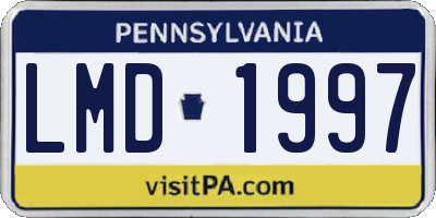 PA license plate LMD1997