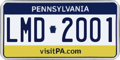 PA license plate LMD2001