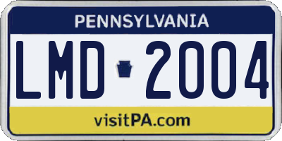 PA license plate LMD2004