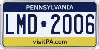 PA license plate LMD2006