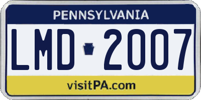 PA license plate LMD2007