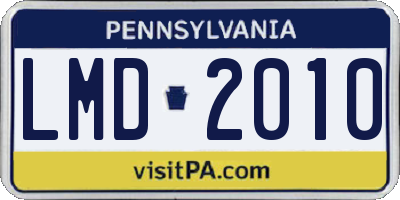 PA license plate LMD2010