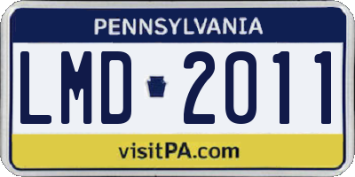 PA license plate LMD2011