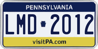 PA license plate LMD2012