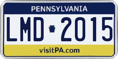 PA license plate LMD2015