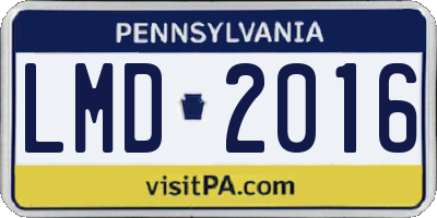 PA license plate LMD2016