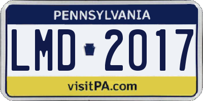 PA license plate LMD2017