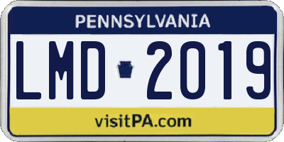 PA license plate LMD2019