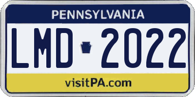 PA license plate LMD2022