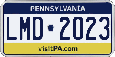 PA license plate LMD2023