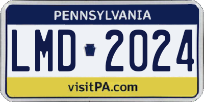PA license plate LMD2024