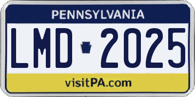 PA license plate LMD2025