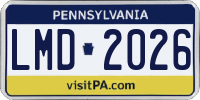 PA license plate LMD2026