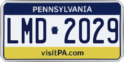 PA license plate LMD2029