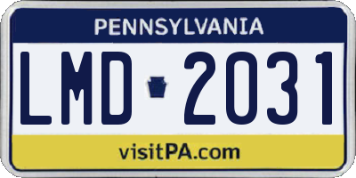 PA license plate LMD2031