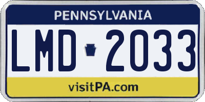 PA license plate LMD2033