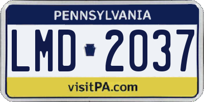 PA license plate LMD2037