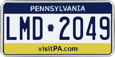PA license plate LMD2049