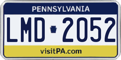 PA license plate LMD2052