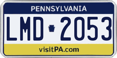 PA license plate LMD2053