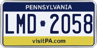PA license plate LMD2058