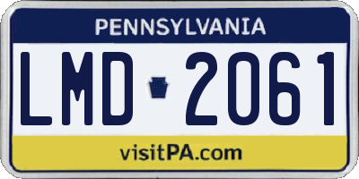 PA license plate LMD2061