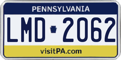 PA license plate LMD2062