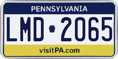 PA license plate LMD2065