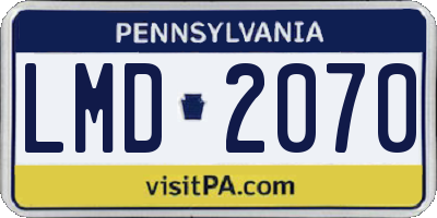 PA license plate LMD2070