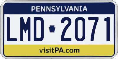 PA license plate LMD2071