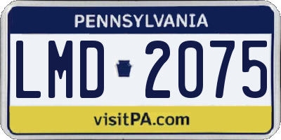 PA license plate LMD2075