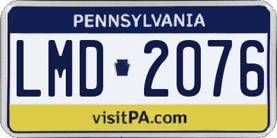 PA license plate LMD2076