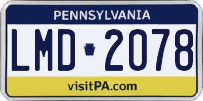 PA license plate LMD2078