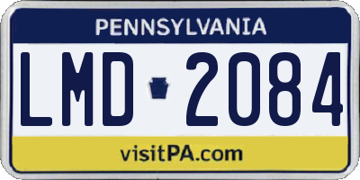 PA license plate LMD2084