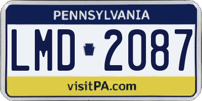 PA license plate LMD2087