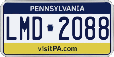 PA license plate LMD2088