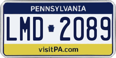 PA license plate LMD2089