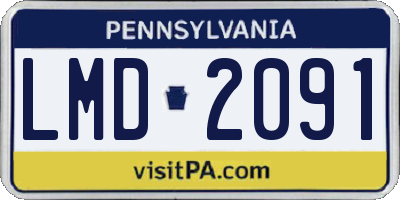 PA license plate LMD2091