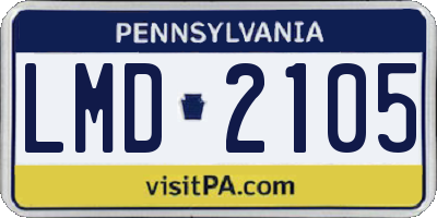 PA license plate LMD2105