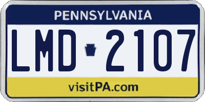PA license plate LMD2107