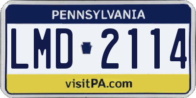 PA license plate LMD2114