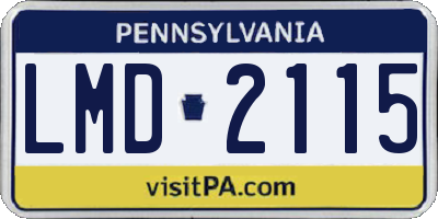 PA license plate LMD2115