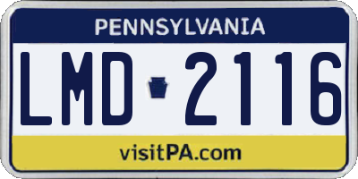 PA license plate LMD2116