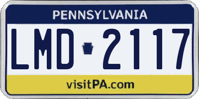 PA license plate LMD2117