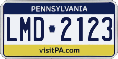 PA license plate LMD2123