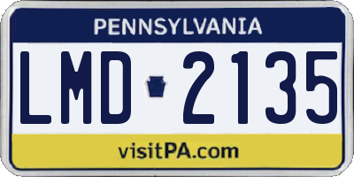 PA license plate LMD2135