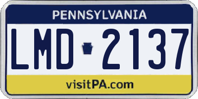 PA license plate LMD2137
