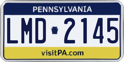 PA license plate LMD2145