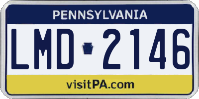 PA license plate LMD2146