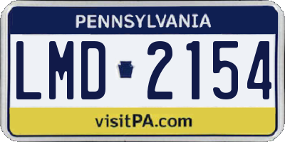 PA license plate LMD2154